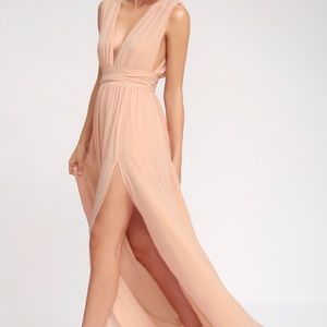 Lulu’s Heavenly Hues Blush maxi Dress Lulus